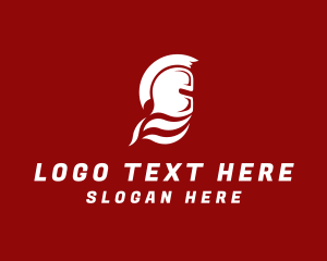 Red Helmet - Spartan Warrior Helmet logo design