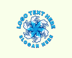 Water Current - Wave Vortex Ocean logo design