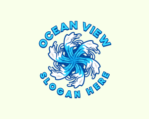 Wave Vortex Ocean logo design