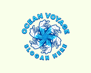 Wave Vortex Ocean logo design