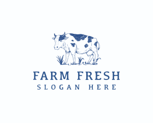 Animal Cow Farm logo design