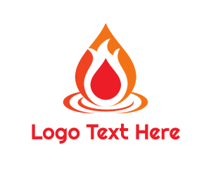 Campfire - Abstract Flame Droplet logo design
