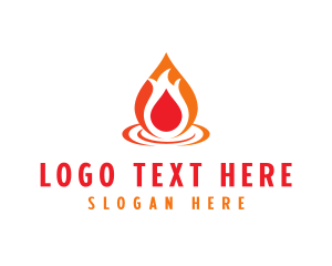 Burner - Flame Droplet Gas logo design