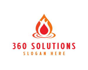  Flame Droplet Gas logo design