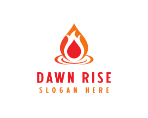  Flame Droplet Gas logo design