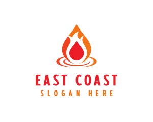  Flame Droplet Gas logo design