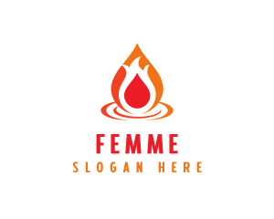  Flame Droplet Gas logo design