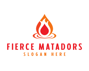  Flame Droplet Gas logo design