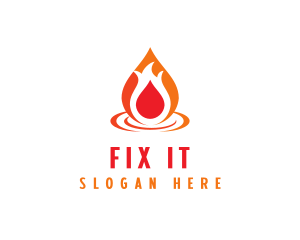  Flame Droplet Gas logo design