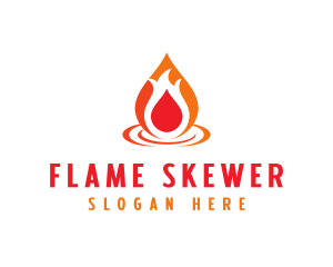  Flame Droplet Gas logo design