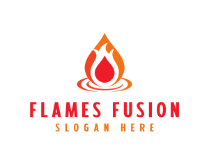  Flame Droplet Gas logo design