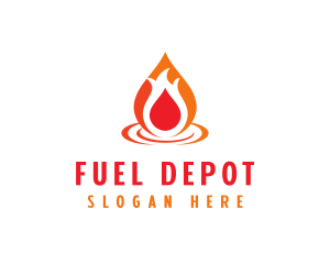 Gas - Flame Droplet Gas logo design