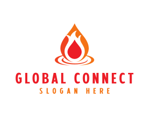  Flame Droplet Gas logo design