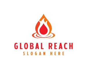  Flame Droplet Gas logo design