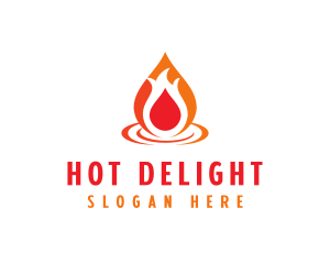  Flame Droplet Gas logo design