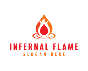  Flame Droplet Gas logo design