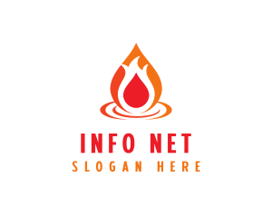  Flame Droplet Gas logo design