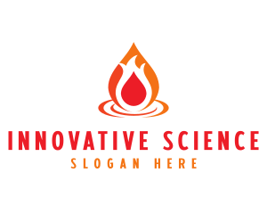 Burn - Flame Droplet Gas logo design