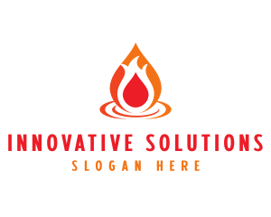  Flame Droplet Gas logo design