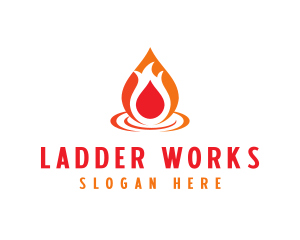  Flame Droplet Gas logo design