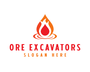  Flame Droplet Gas logo design