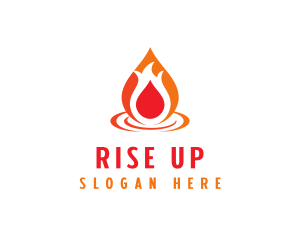  Flame Droplet Gas logo design