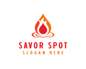  Flame Droplet Gas logo design