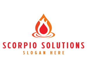  Flame Droplet Gas logo design