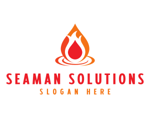  Flame Droplet Gas logo design