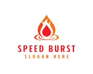  Flame Droplet Gas logo design