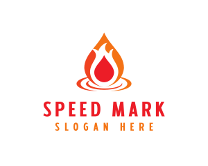  Flame Droplet Gas logo design