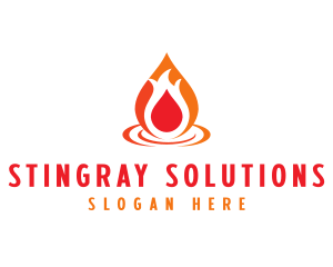  Flame Droplet Gas logo design