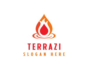  Flame Droplet Gas logo design