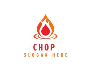 Heating - Flame Droplet Gas logo design