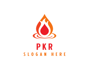  Flame Droplet Gas logo design