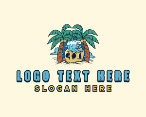 Skeleton - Skull Skeleton Wave logo design