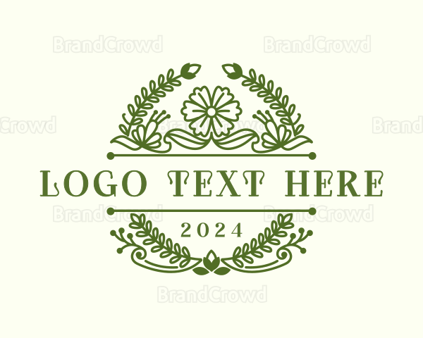 Elegant Floral Wreath Logo