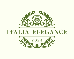 Elegant Floral Wreath logo design