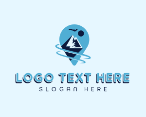 Exploration - Mountain Location Pin Travel logo design