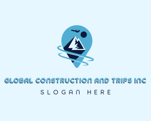 Mountain Location Pin Travel Logo