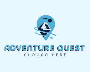 Expedition - Mountain Location Pin Travel logo design