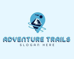 Mountain Location Pin Travel logo design