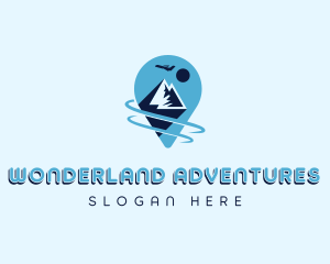 Mountain Location Pin Travel logo design