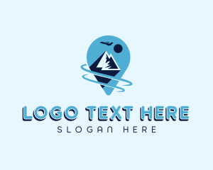 Location Pin - Mountain Location Pin Travel logo design