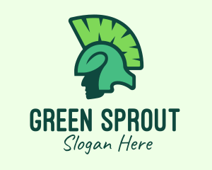 Green Organic Spartan logo design