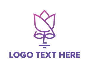 Botanist - Gradient Flower Face logo design