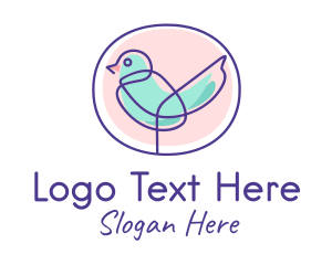 Wing - Cute Passerine Bird logo design