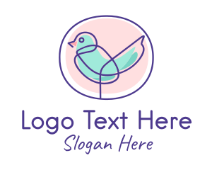 Color - Cute Passerine Bird logo design