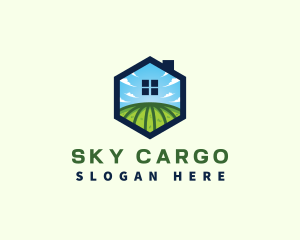 Sky House Landscaping Field logo design