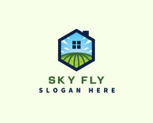 Sky House Landscaping Field logo design